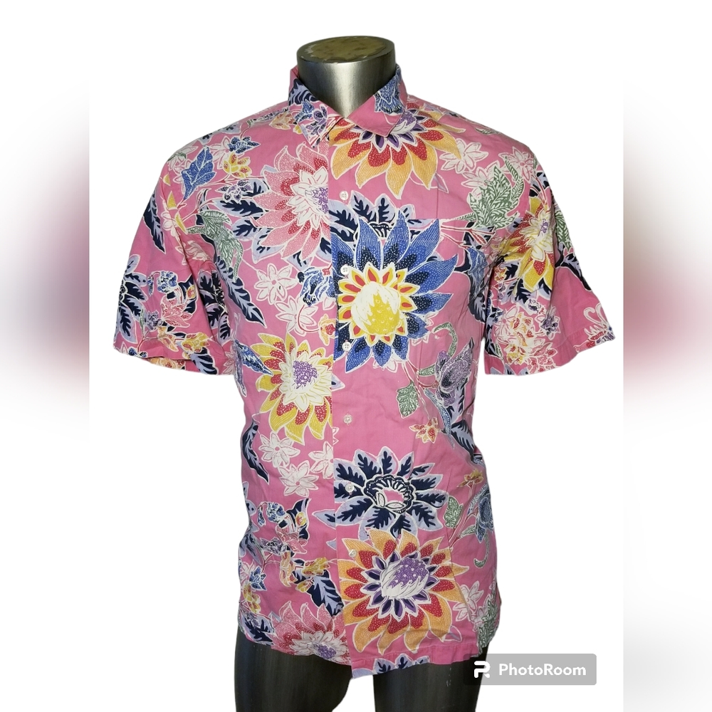 Vintage Polo Ralph Lauren man shirt hawaiian aloha floral camp size Large